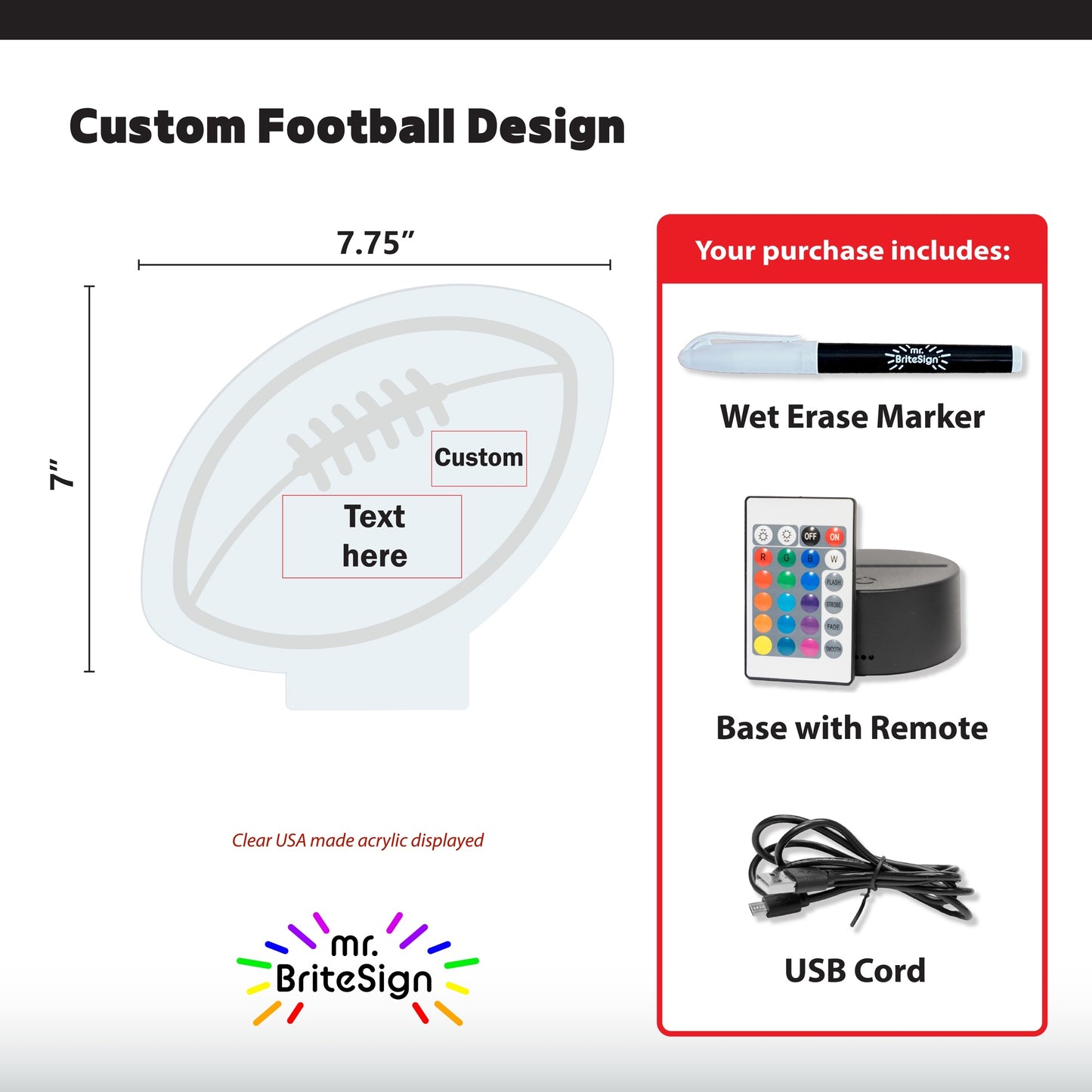 mr.BriteSign Football Angled #3