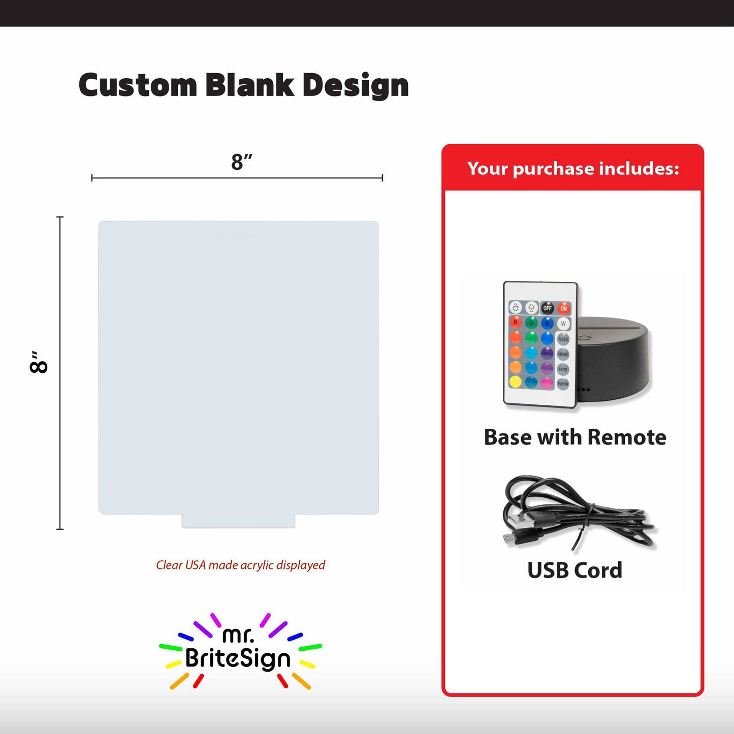 mr.BriteSign - LED Light Up Square shape