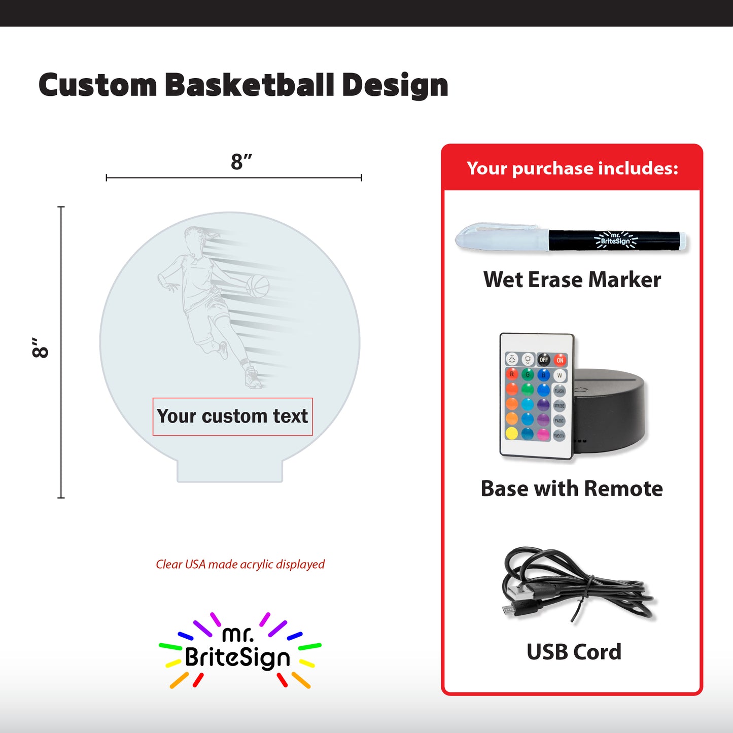 mr.BriteSign Basketball Dribbling Girl