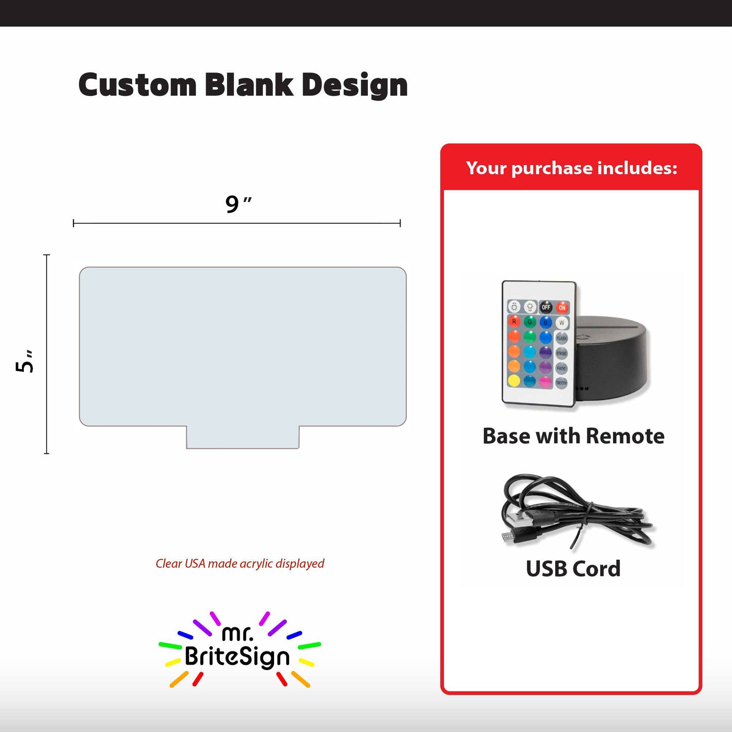 mr.BriteSign - LED Light Up Horizontal shape
