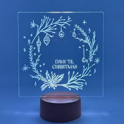 mr.BriteSign -Enchanted Wreath Days Till Christmas Sign