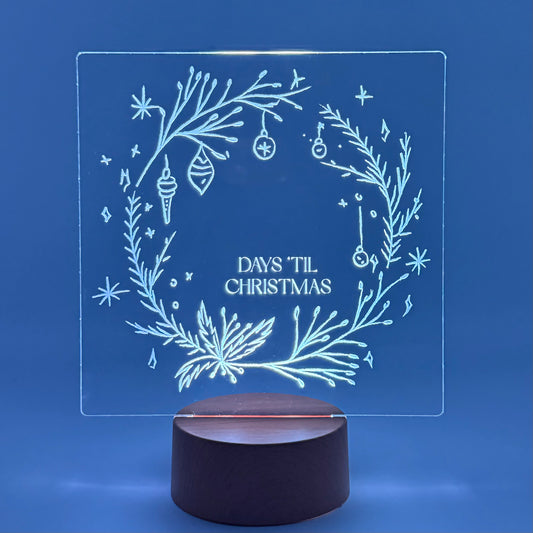 mr.BriteSign -Enchanted Wreath Days Till Christmas Sign