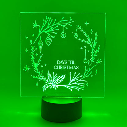 mr.BriteSign -Enchanted Wreath Days Till Christmas Sign