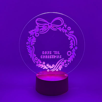 mr.BriteSign - Classic Wreath Days Till Christmas Sign