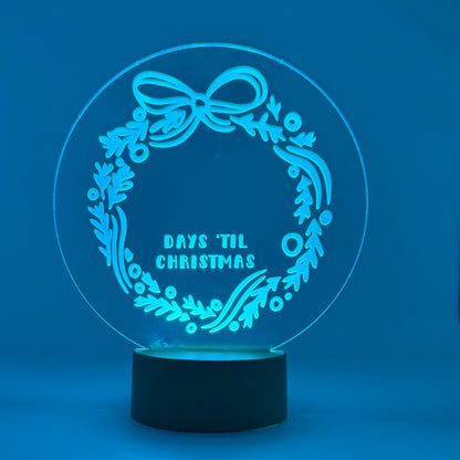 mr.BriteSign - Classic Wreath Days Till Christmas Sign