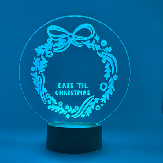 mr.BriteSign - Classic Wreath Days Till Christmas Sign
