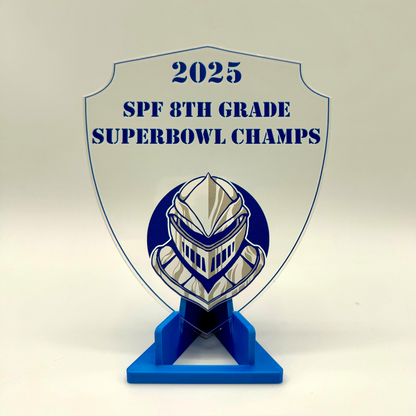 Scotch Plains-Fanwood Raiders Custom Acrylic 8th Grade Super Bowl Champs Mini Plaque