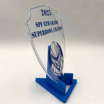 Scotch Plains-Fanwood Raiders Custom Acrylic 8th Grade Super Bowl Champs Mini Plaque